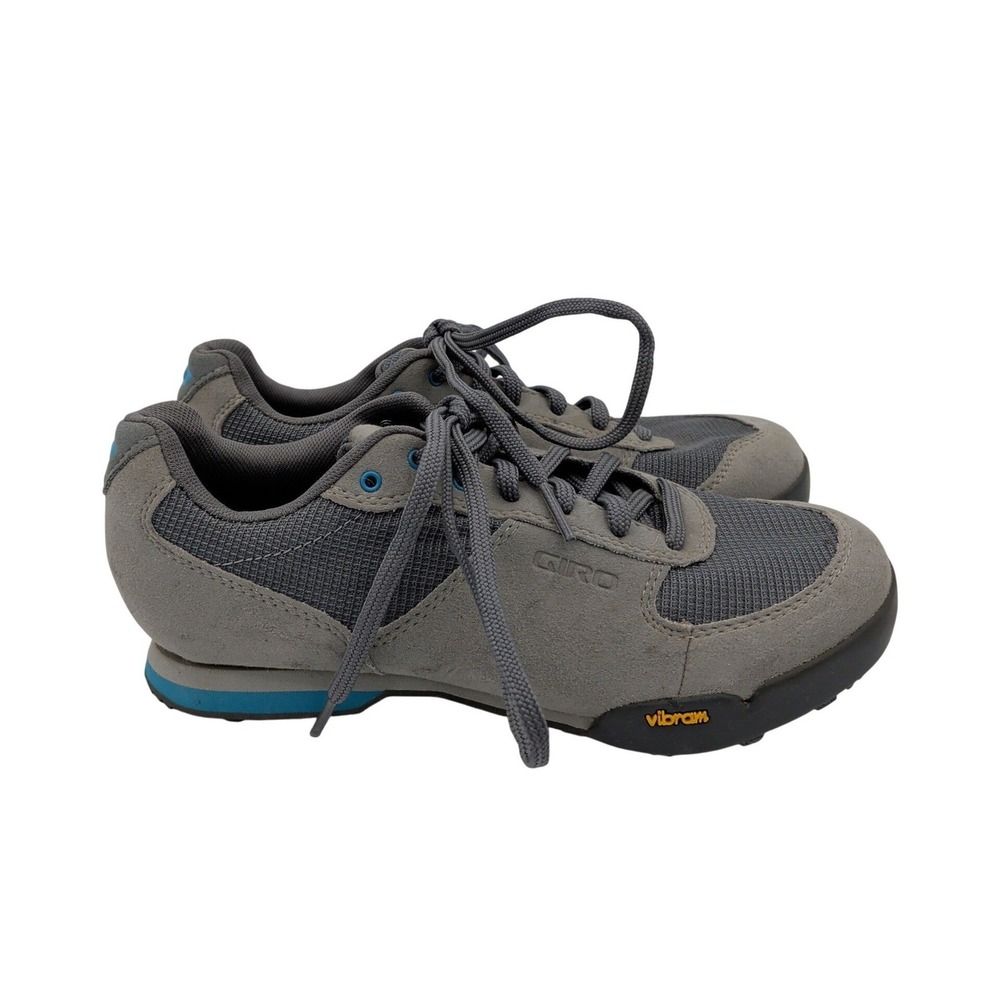 Giro Petra VR Womens‎ Mountain Bike Shoes Grey Blue Vibram Sole Size 6 EU 37